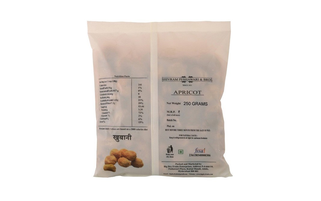 Shivram Peshawari & Bros Apricot    Pack  250 grams